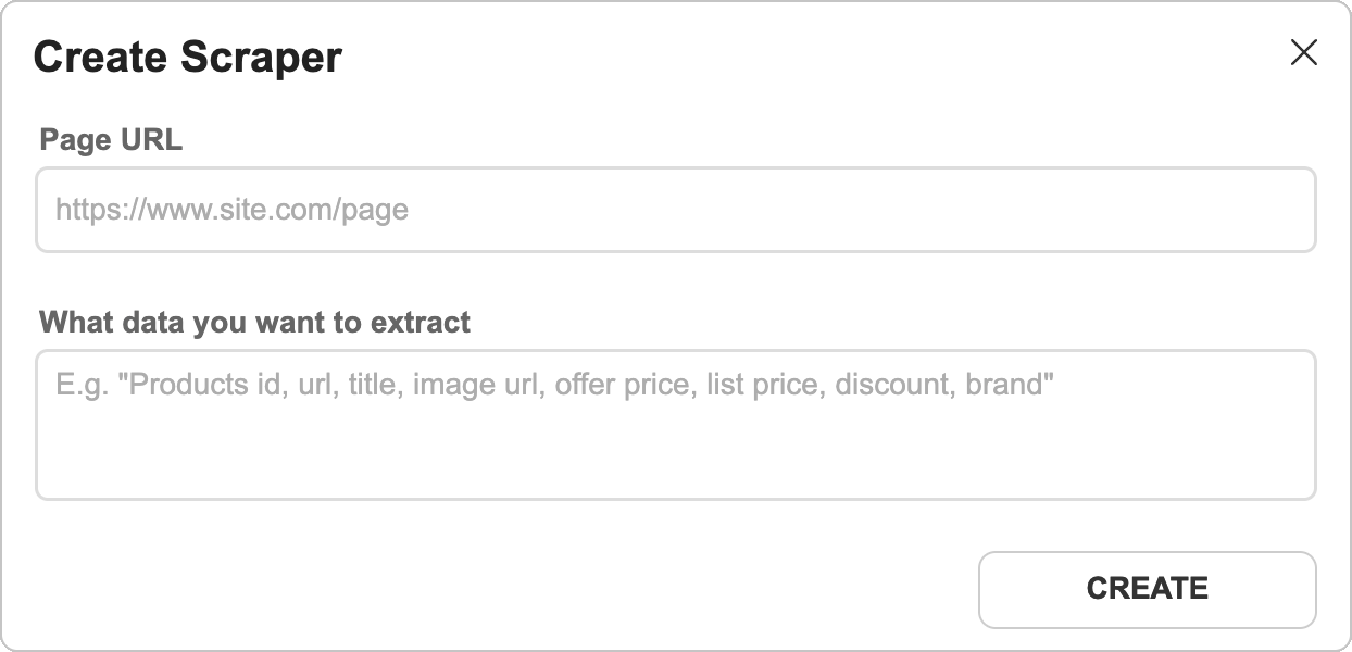 ScrapeBotAI Create Scraper